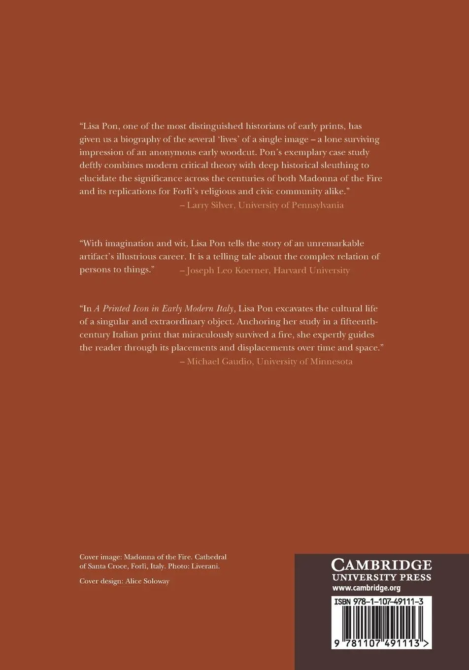 Rückseite: 9781107491113 | A Printed Icon in Early Modern Italy | Lisa Pon | Taschenbuch | 2022