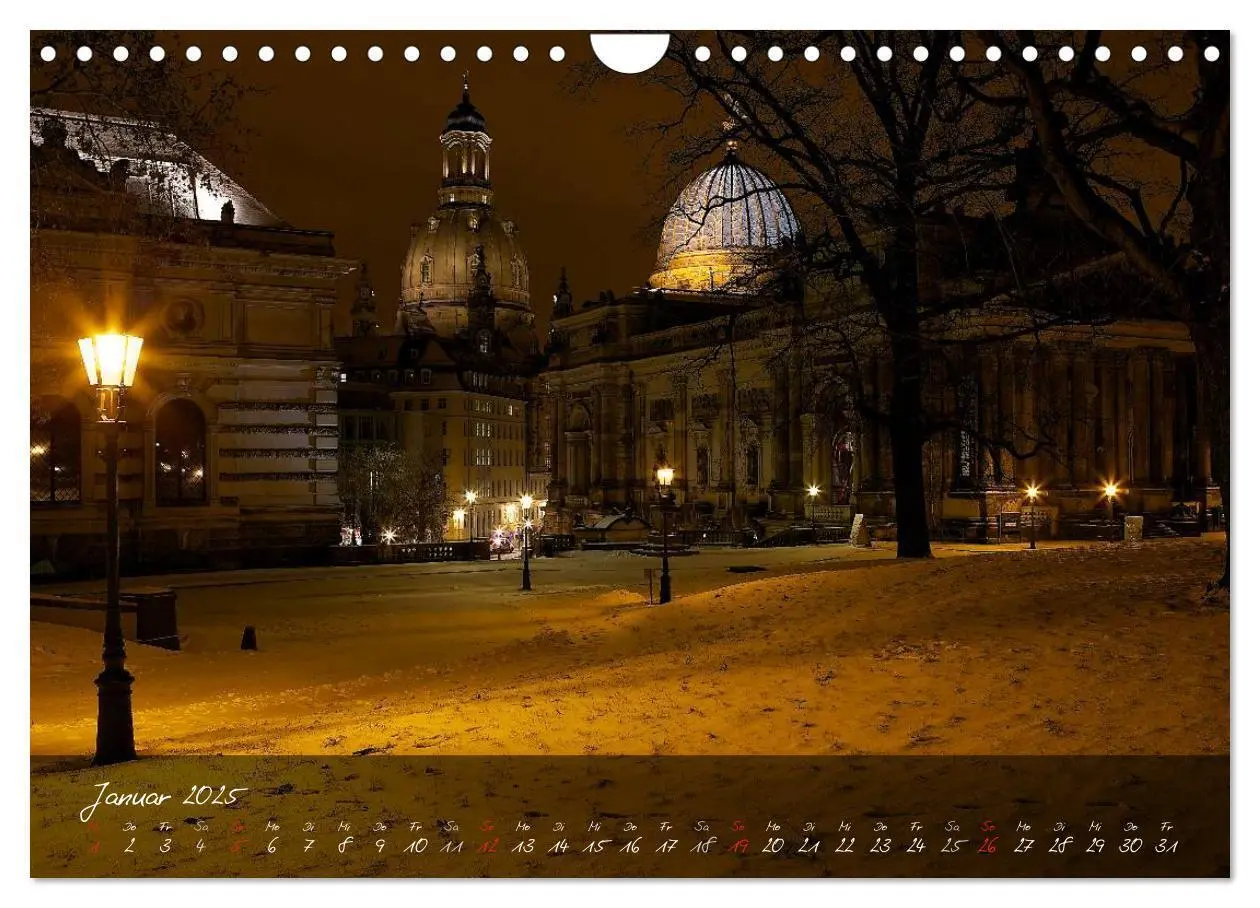 Bild: 9783435741113 | Nachts in Dresden (Wandkalender 2025 DIN A4 quer), CALVENDO...