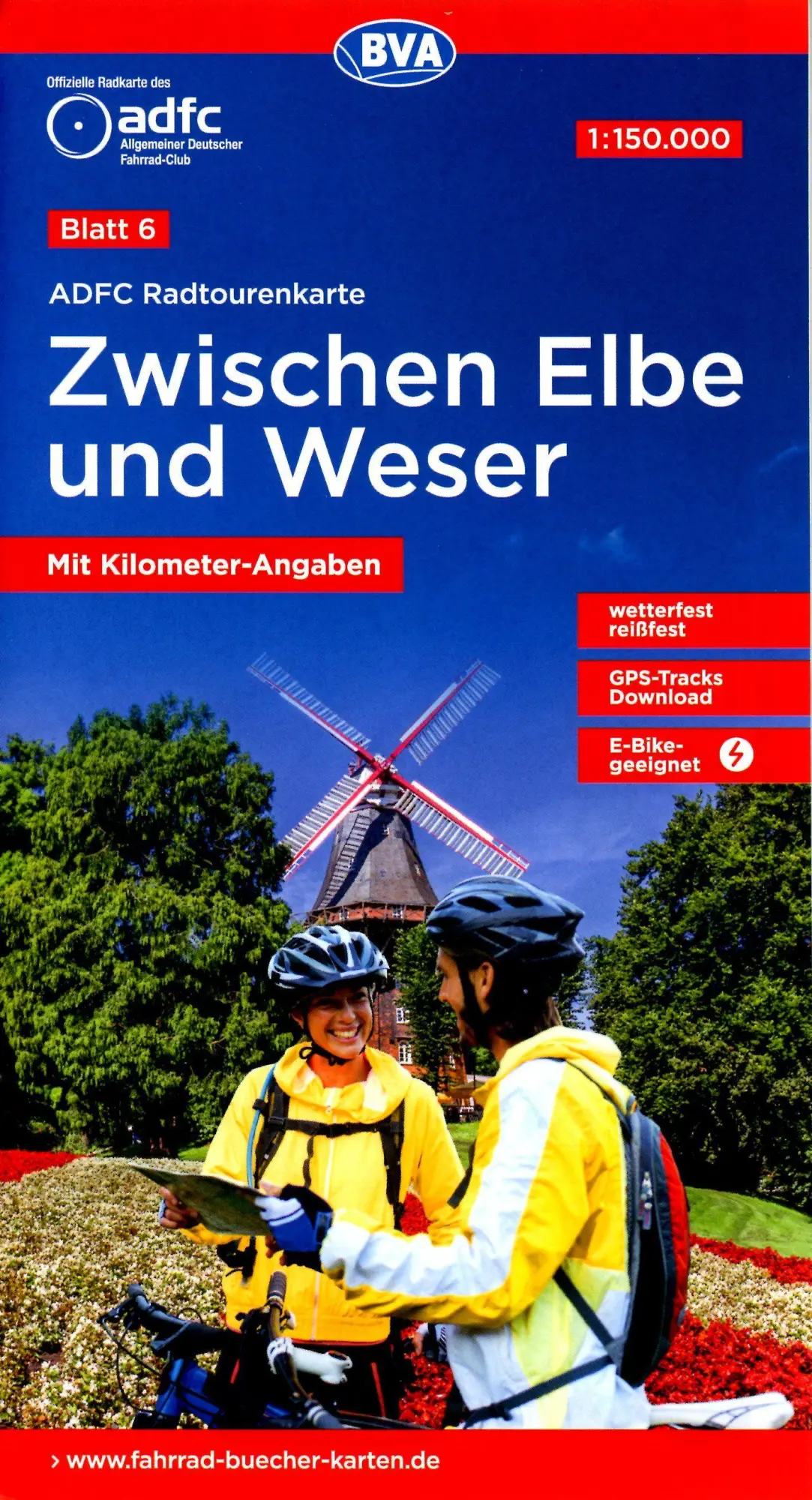 Cover: 9783969901113 | ADFC-Radtourenkarte 6 Zwischen Elbe und Weser 1:150.000, reiß- und...