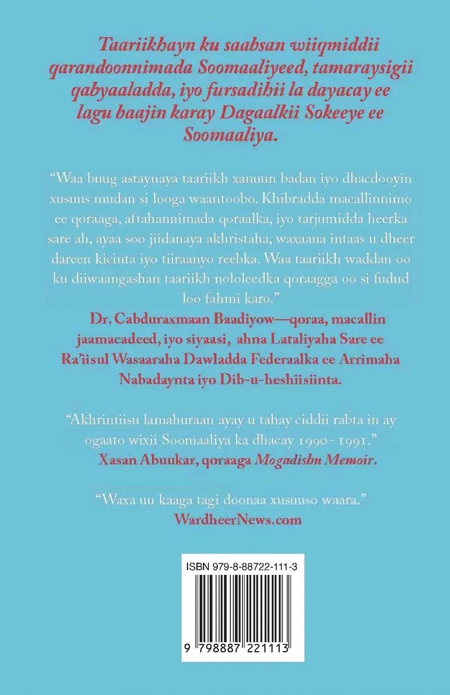 Rückseite: 9798887221113 | Kalahaadkii Moqdisho | Xusuusaha Dagaalkii Sokeeye ee Soomaaliya 1991