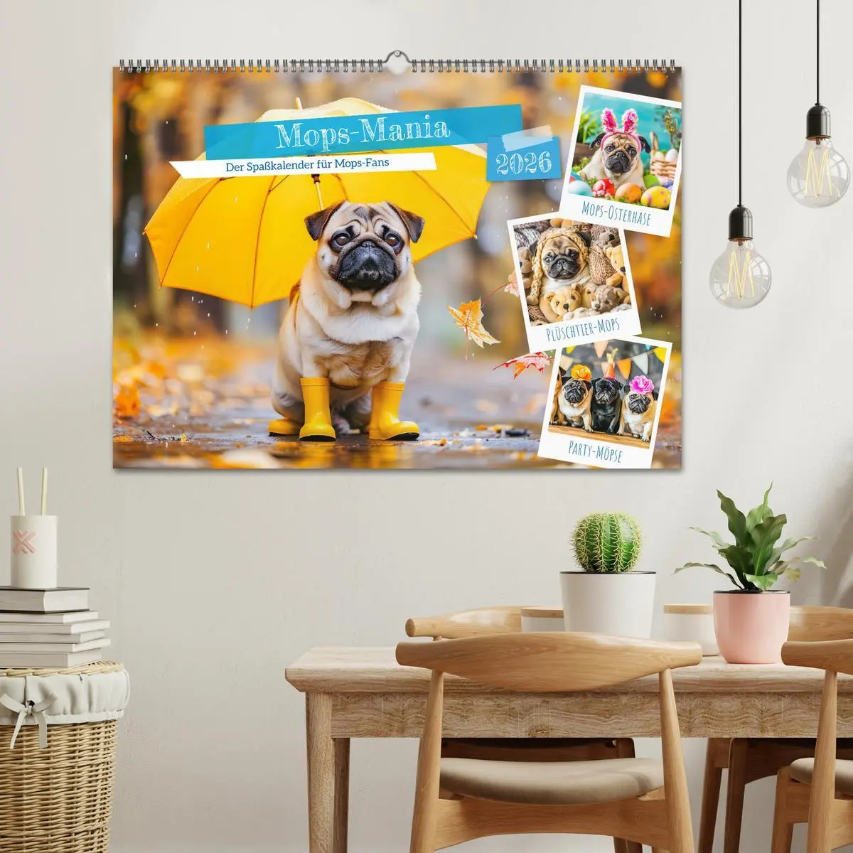 Bild: 9783457371213 | Mops-Mania - Der Spaßkalender für Mops-Fans (Wandkalender 2026 DIN...