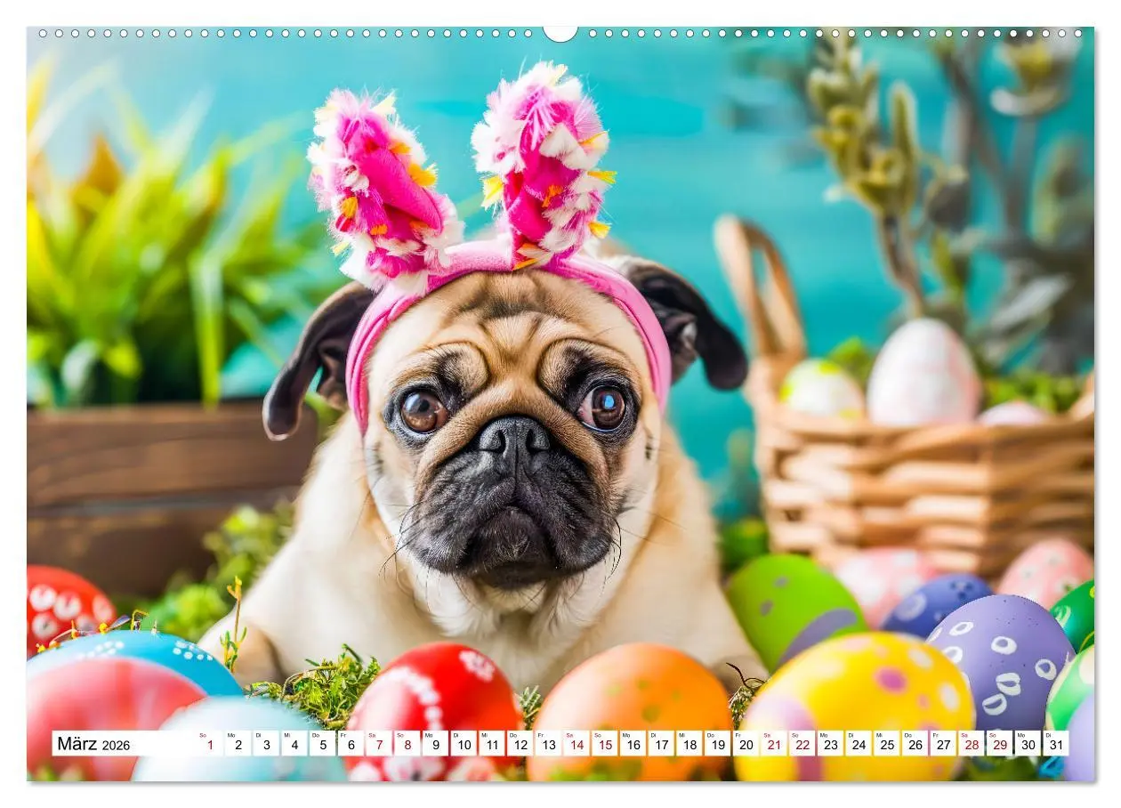 Bild: 9783457371213 | Mops-Mania - Der Spaßkalender für Mops-Fans (Wandkalender 2026 DIN...