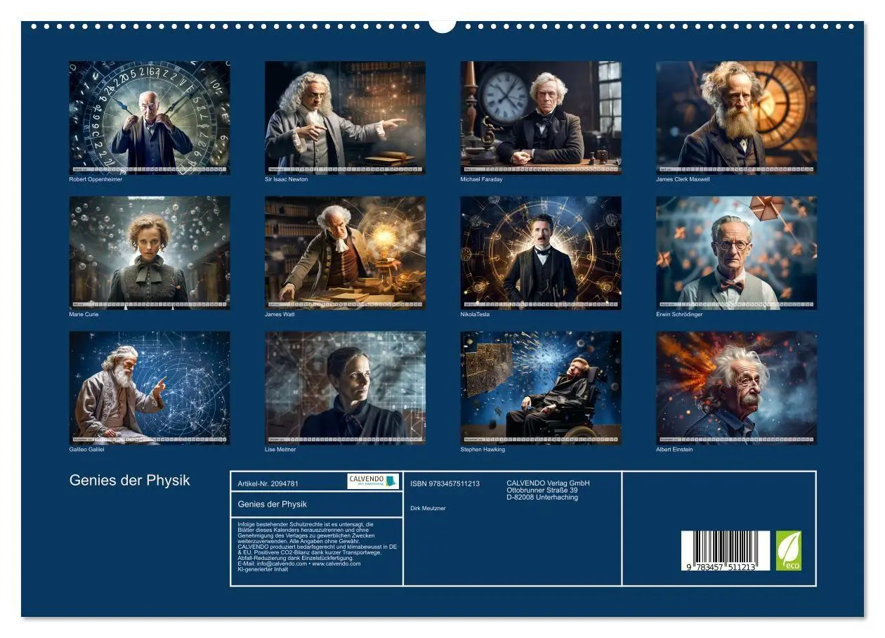 Bild: 9783457511213 | Genies der Physik (hochwertiger Premium Wandkalender 2026 DIN A2...
