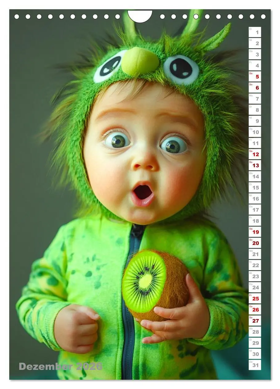 Bild: 9783516601213 | Babys in Bestform - Lustige Früchtchen (Wandkalender 2026 DIN A4...