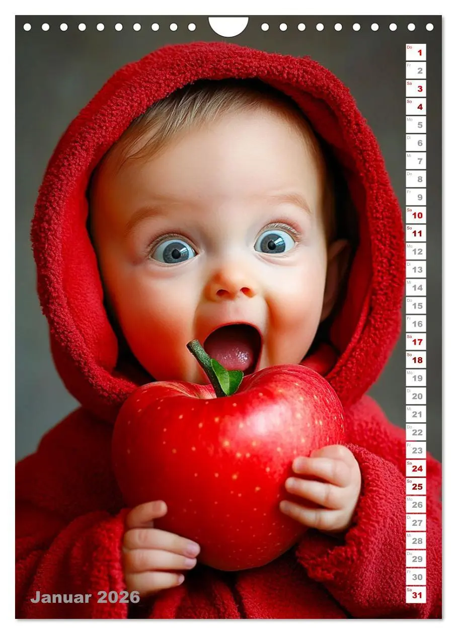 Bild: 9783516601213 | Babys in Bestform - Lustige Früchtchen (Wandkalender 2026 DIN A4...