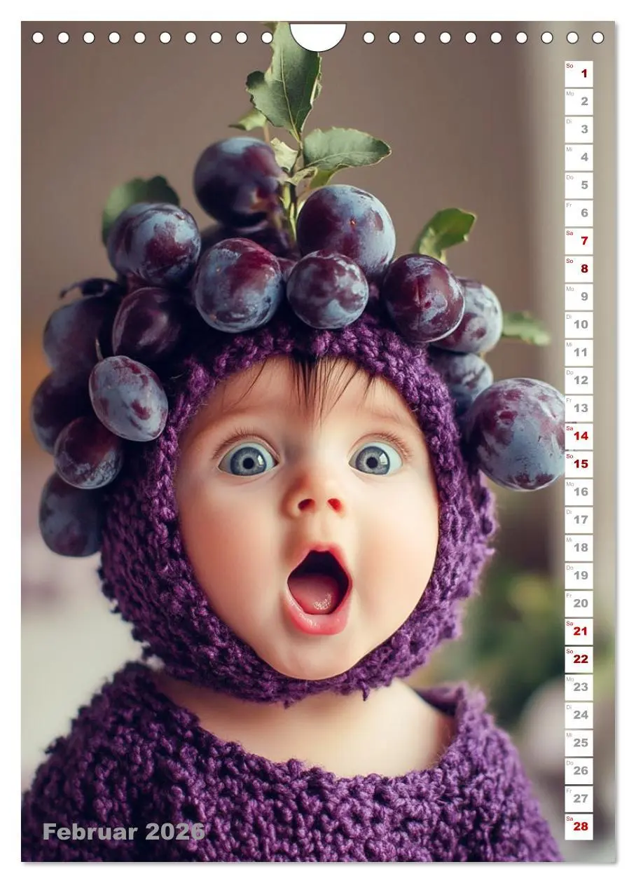 Bild: 9783516601213 | Babys in Bestform - Lustige Früchtchen (Wandkalender 2026 DIN A4...