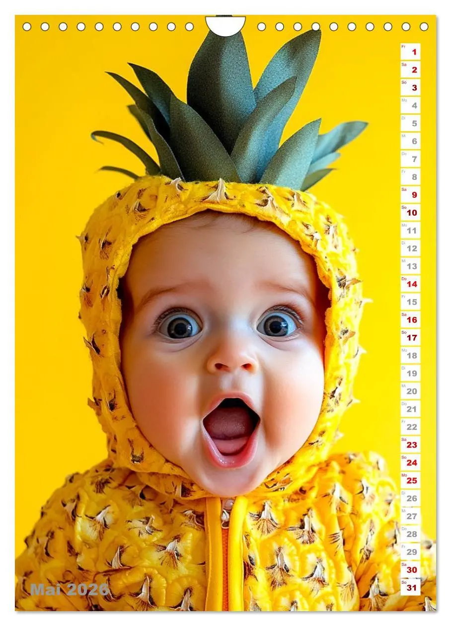 Bild: 9783516601213 | Babys in Bestform - Lustige Früchtchen (Wandkalender 2026 DIN A4...