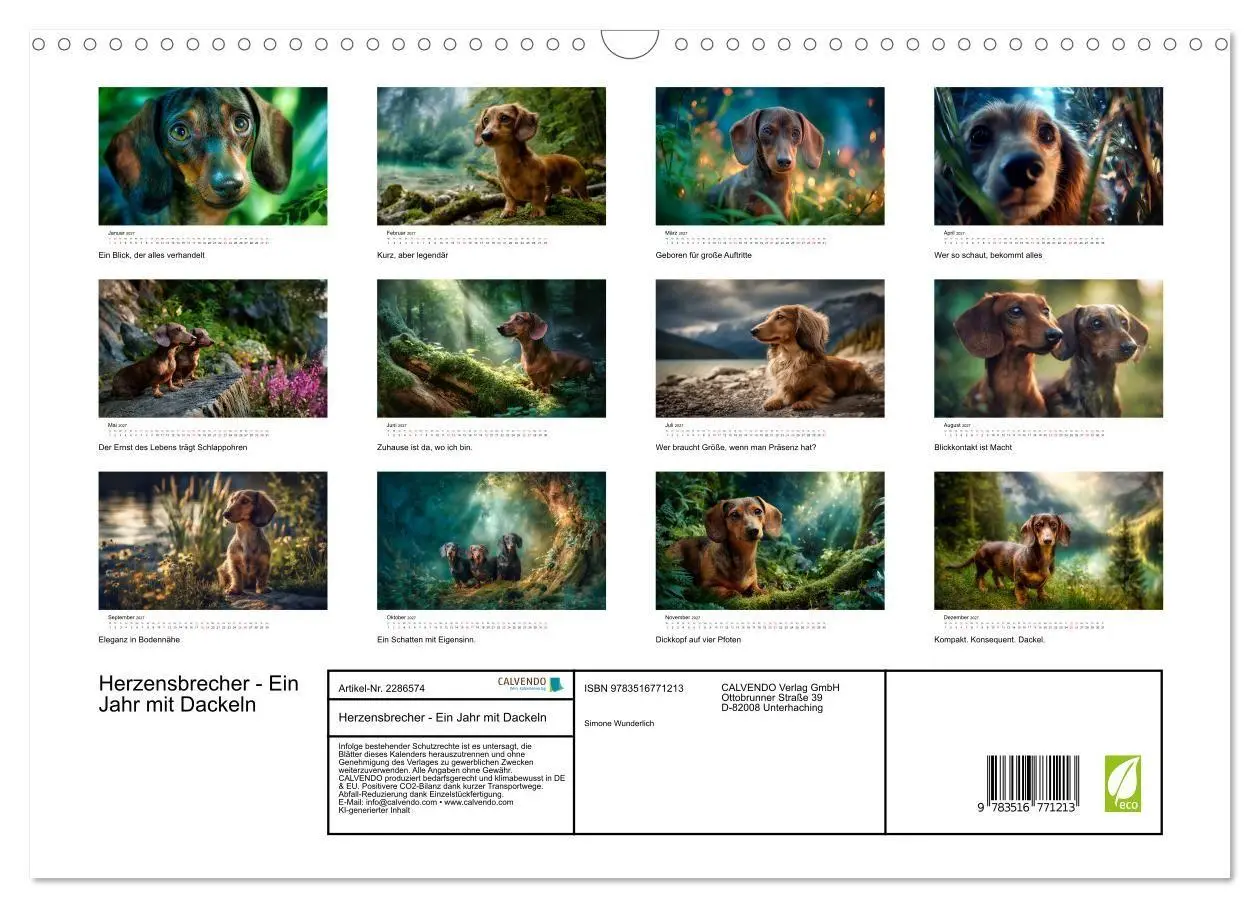 Bild: 9783516771213 | Herzensbrecher - Ein Jahr mit Dackeln (Wandkalender 2027 DIN A3...