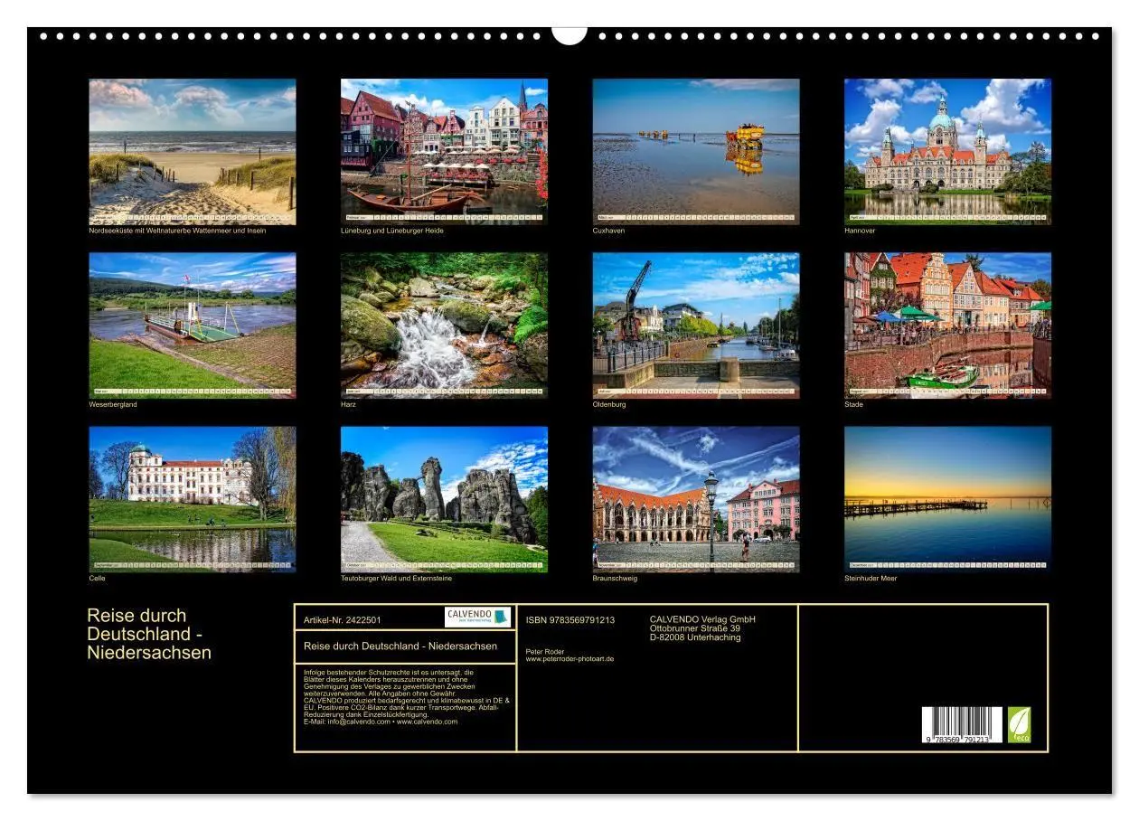 Bild: 9783569791213 | Reise durch Deutschland - Niedersachsen (Wandkalender 2027 DIN A2...