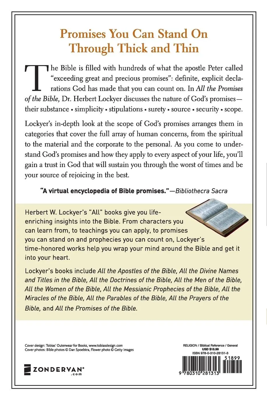 Rückseite: 9780310281313 | All the Promises of the Bible | Herbert Lockyer | Taschenbuch | 1990