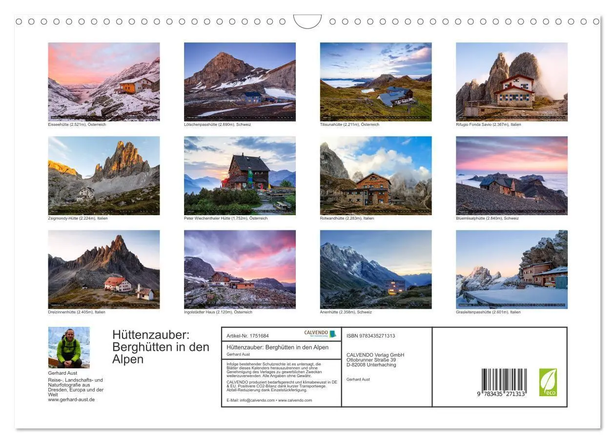 Bild: 9783435271313 | Hüttenzauber: Berghütten in den Alpen (Wandkalender 2025 DIN A3...