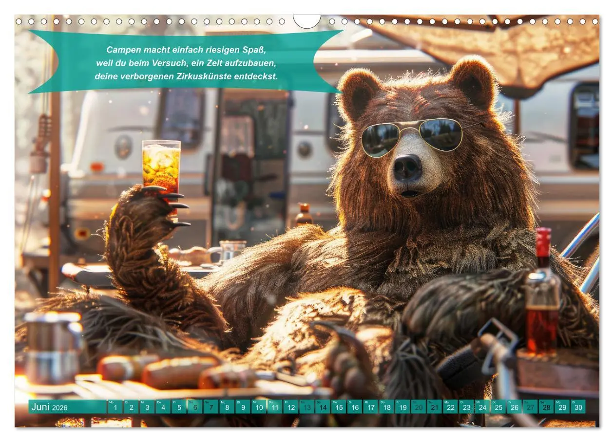 Bild: 9783457361313 | Der tierisch lustige Camping-Kalender (Wandkalender 2026 DIN A3...
