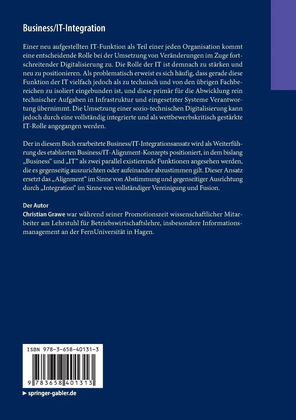 Rückseite: 9783658401313 | Business/IT-Integration | Christian Grawe | Taschenbuch | XVIII | 2023