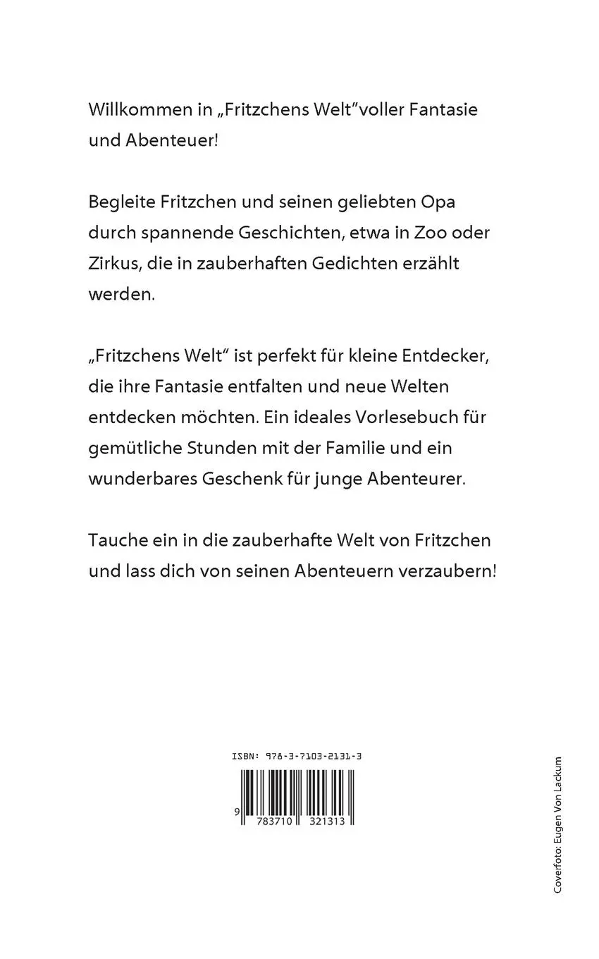 Rückseite: 9783710321313 | Fritzchens Welt | Spannende Gedichte für Kinder | Eugen von Lackum