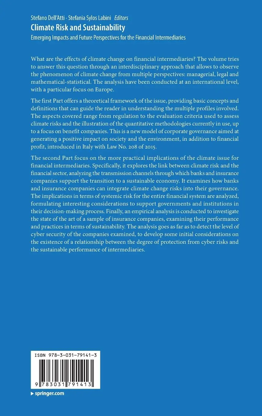 Rückseite: 9783031791413 | Climate Risk and Sustainability | Stefano Dell'Atti (u. a.) | Buch