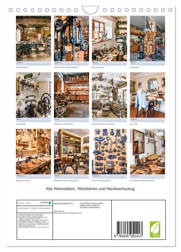 Bild: 9783435951413 | Alte Werkstätten, Werkbänke und Handwerkszeug (Wandkalender 2025...