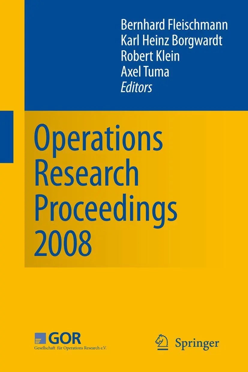 Cover: 9783642001413 | Operations Research Proceedings 2008 | Bernhard Fleischmann (u. a.)