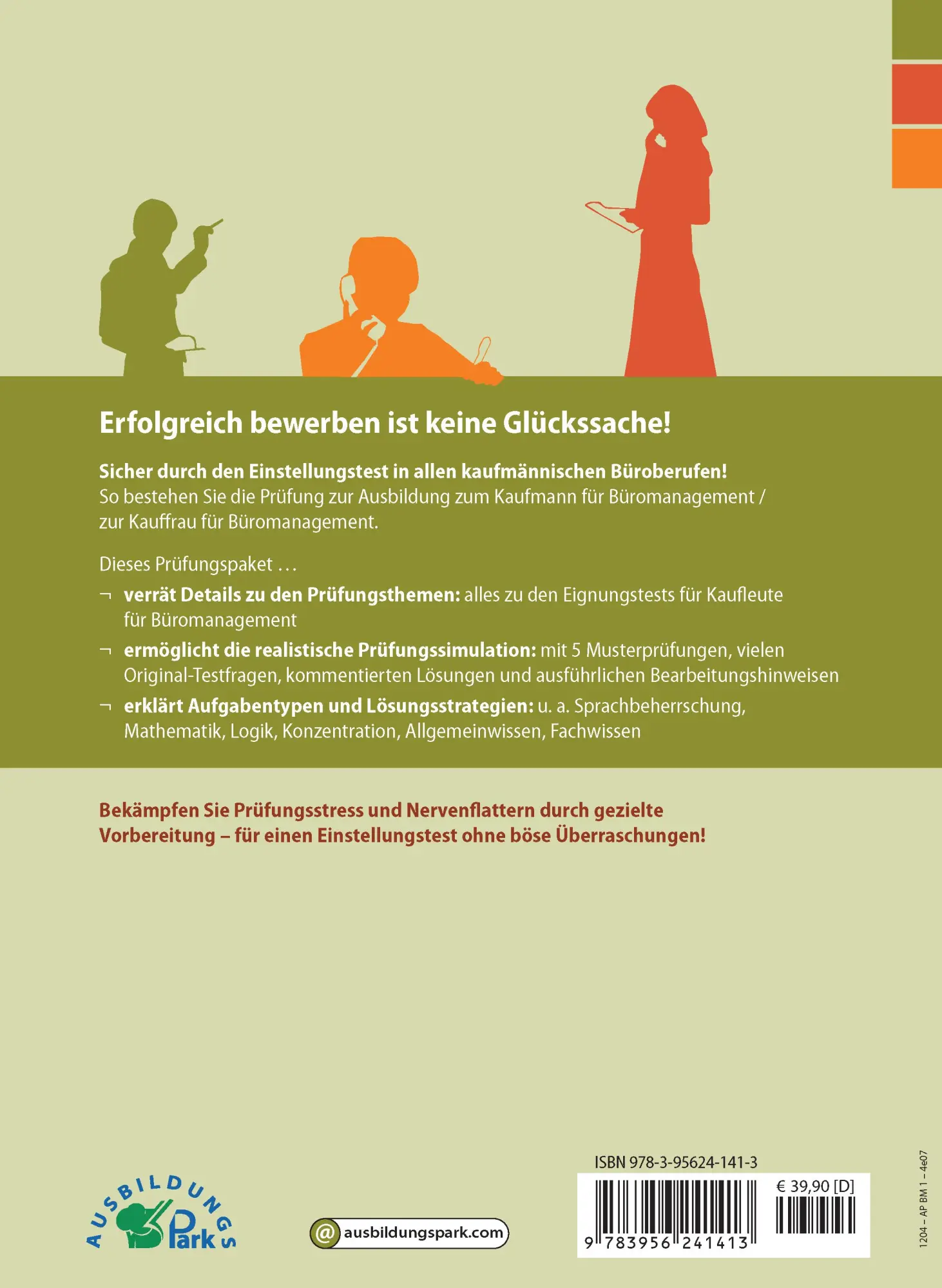 Rückseite: 9783956241413 | Der Einstellungstest / Eignungstest zur Ausbildung zum Kaufmann /...