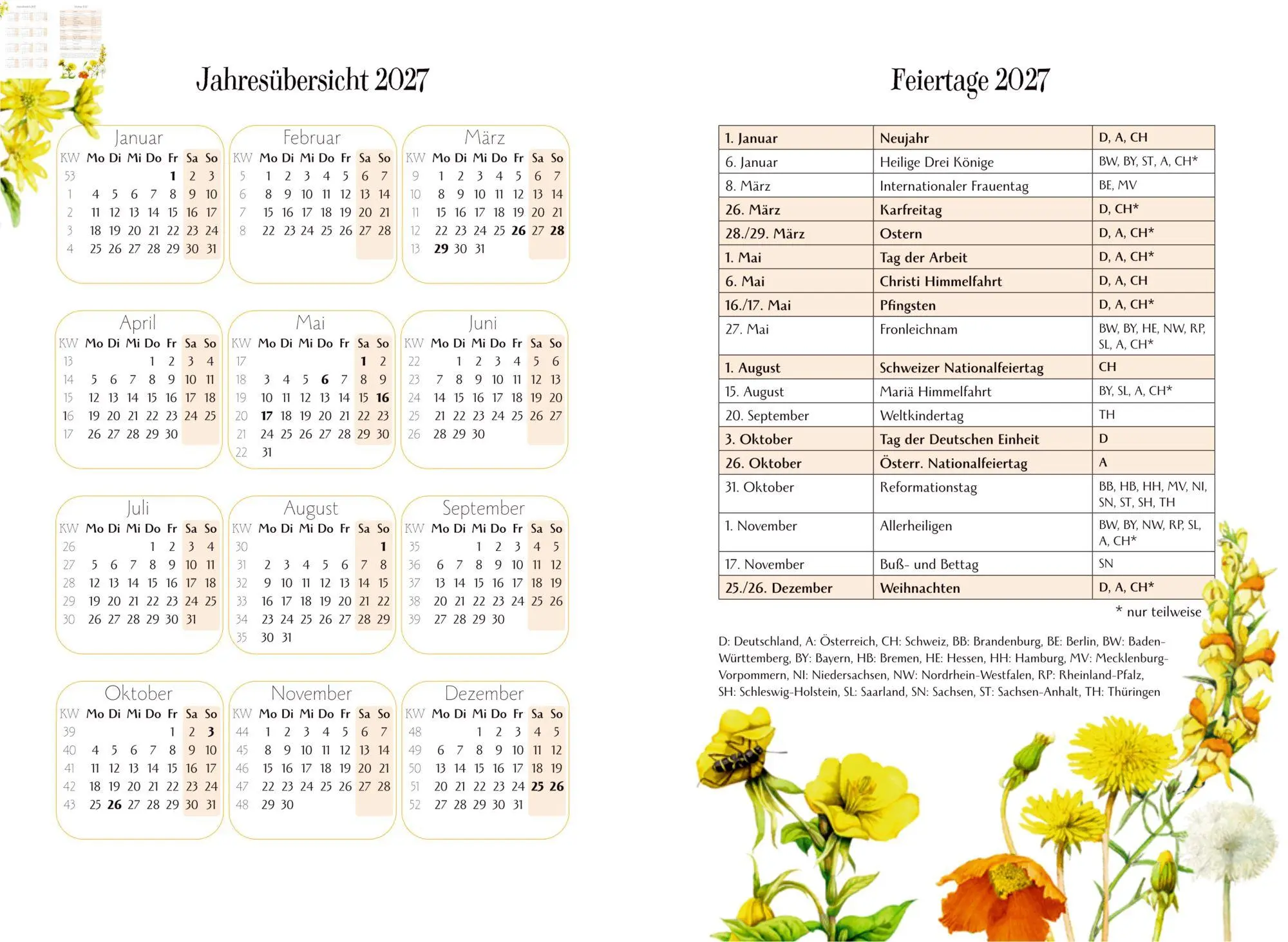 Bild: 4050003971513 | GlücksKalender 2027 - gelb | Marjolein Bastin | Kalender | 112 S.