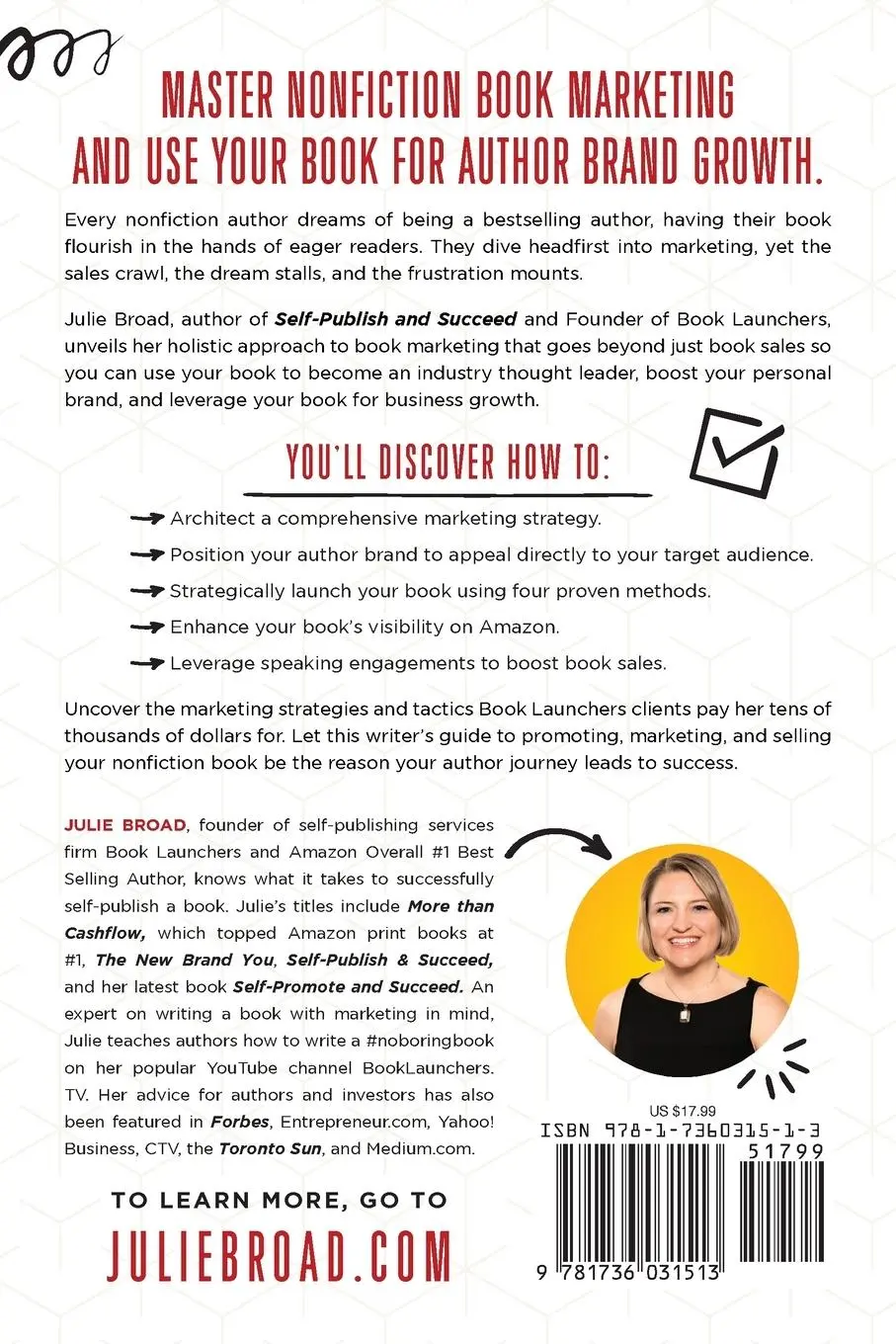 Rückseite: 9781736031513 | Self-Promote &amp; Succeed | Julie Broad | Taschenbuch | Englisch | 2023