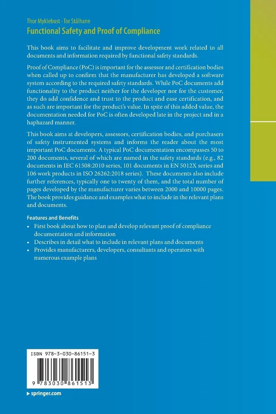 Rückseite: 9783030861513 | Functional Safety and Proof of Compliance | Tor Stålhane (u. a.)