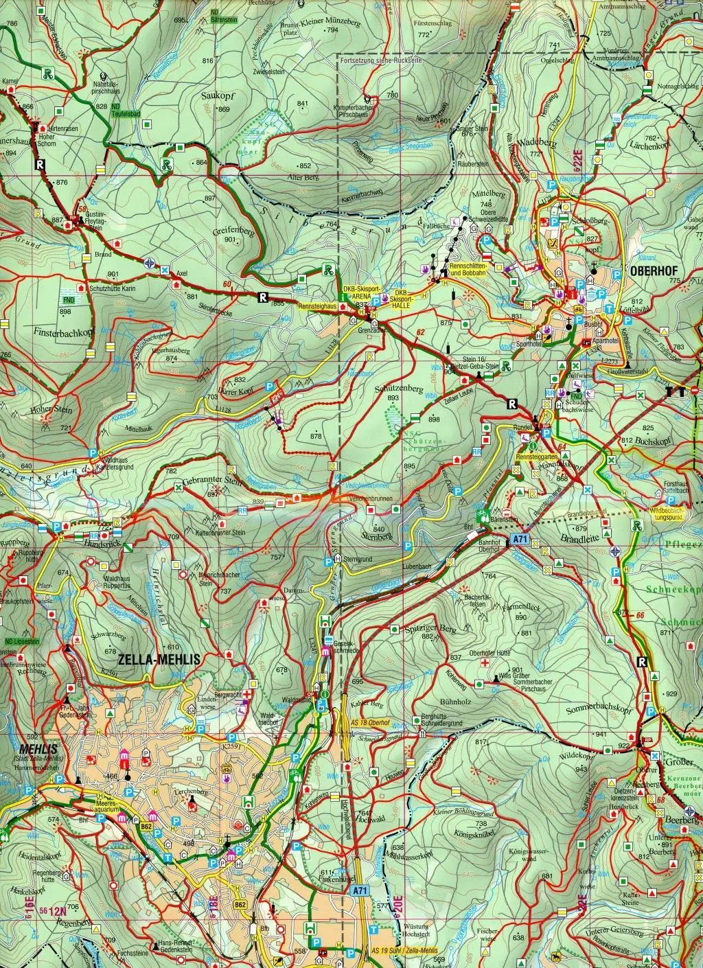 Bild: 9783869731513 | Rennsteig 1:35 000. 4-teiliges wetterfestes Kartenset mit Schutzhülle