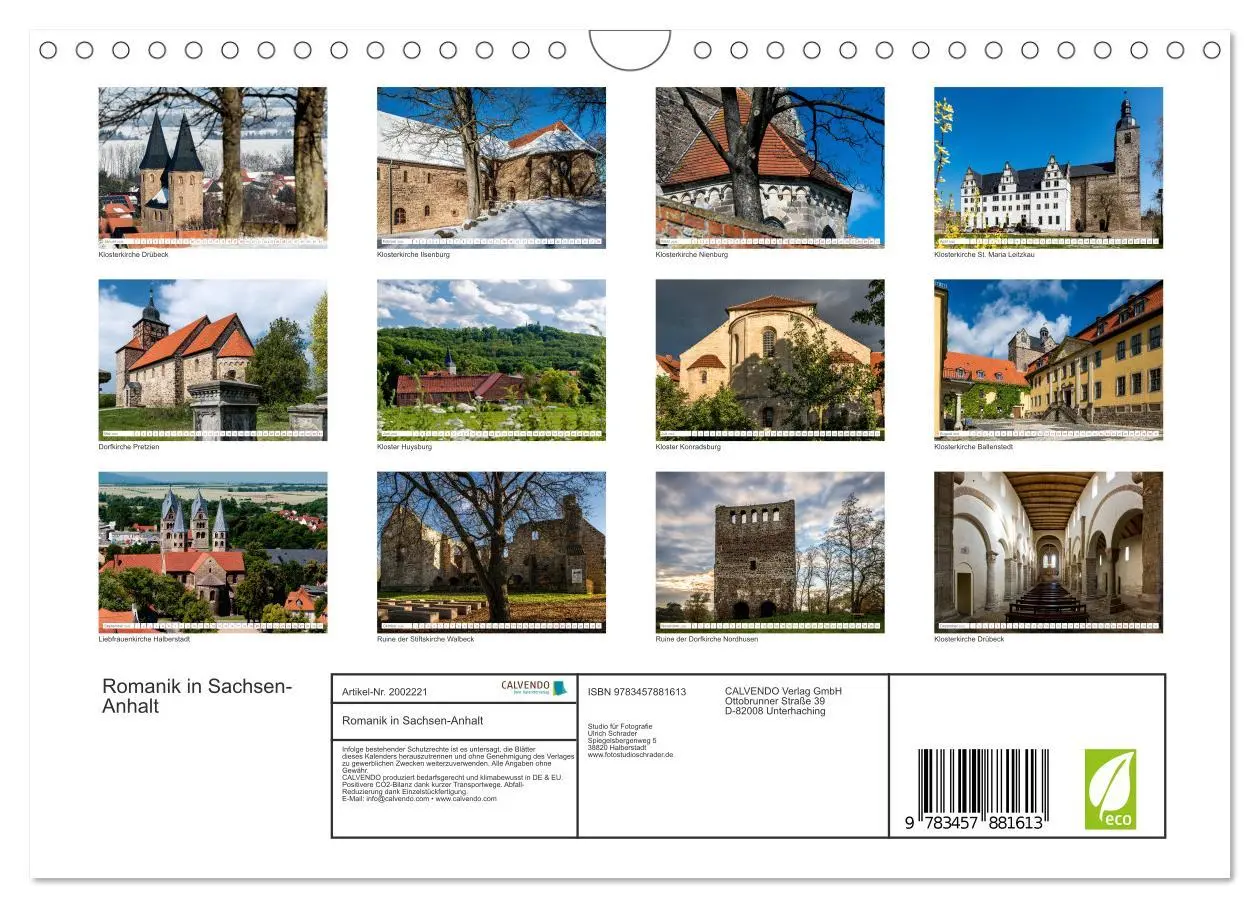 Bild: 9783457881613 | Romanik in Sachsen-Anhalt (Wandkalender 2026 DIN A4 quer), CALVENDO...