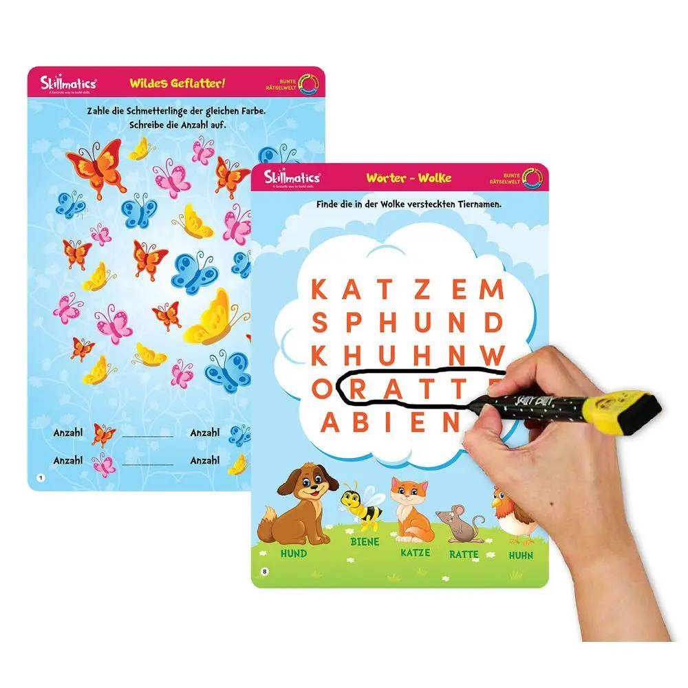 Bild: 8904279501713 | Write and Wipe Kit - Bunte Rätselwelt | Buch | Karton | Deutsch | 2024