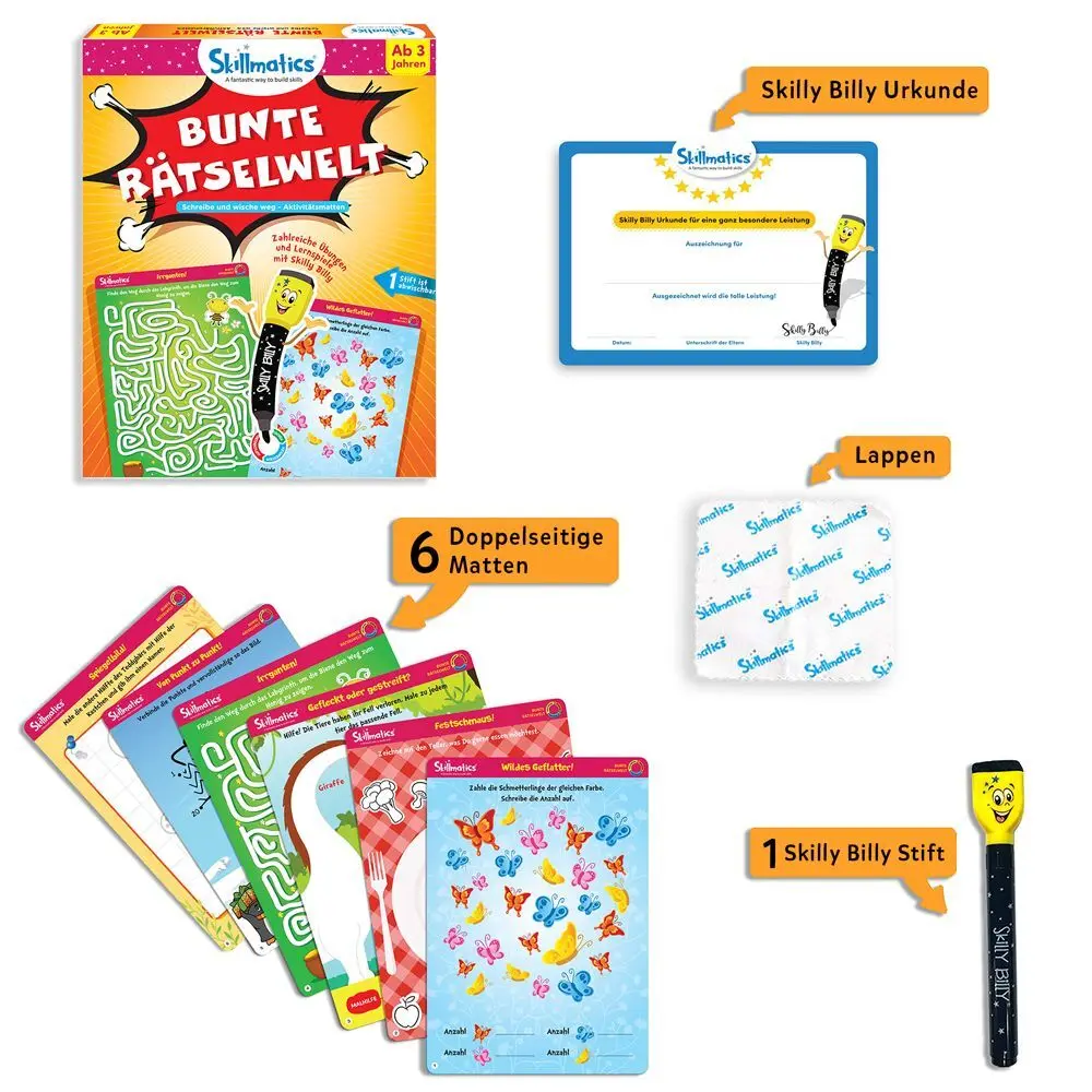 Bild: 8904279501713 | Write and Wipe Kit - Bunte Rätselwelt | Buch | Karton | Deutsch | 2024