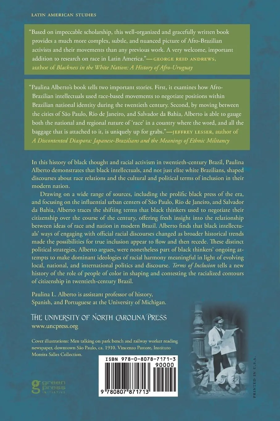 Rückseite: 9780807871713 | Terms of Inclusion | Black Intellectuals in Twentieth-Century Brazil