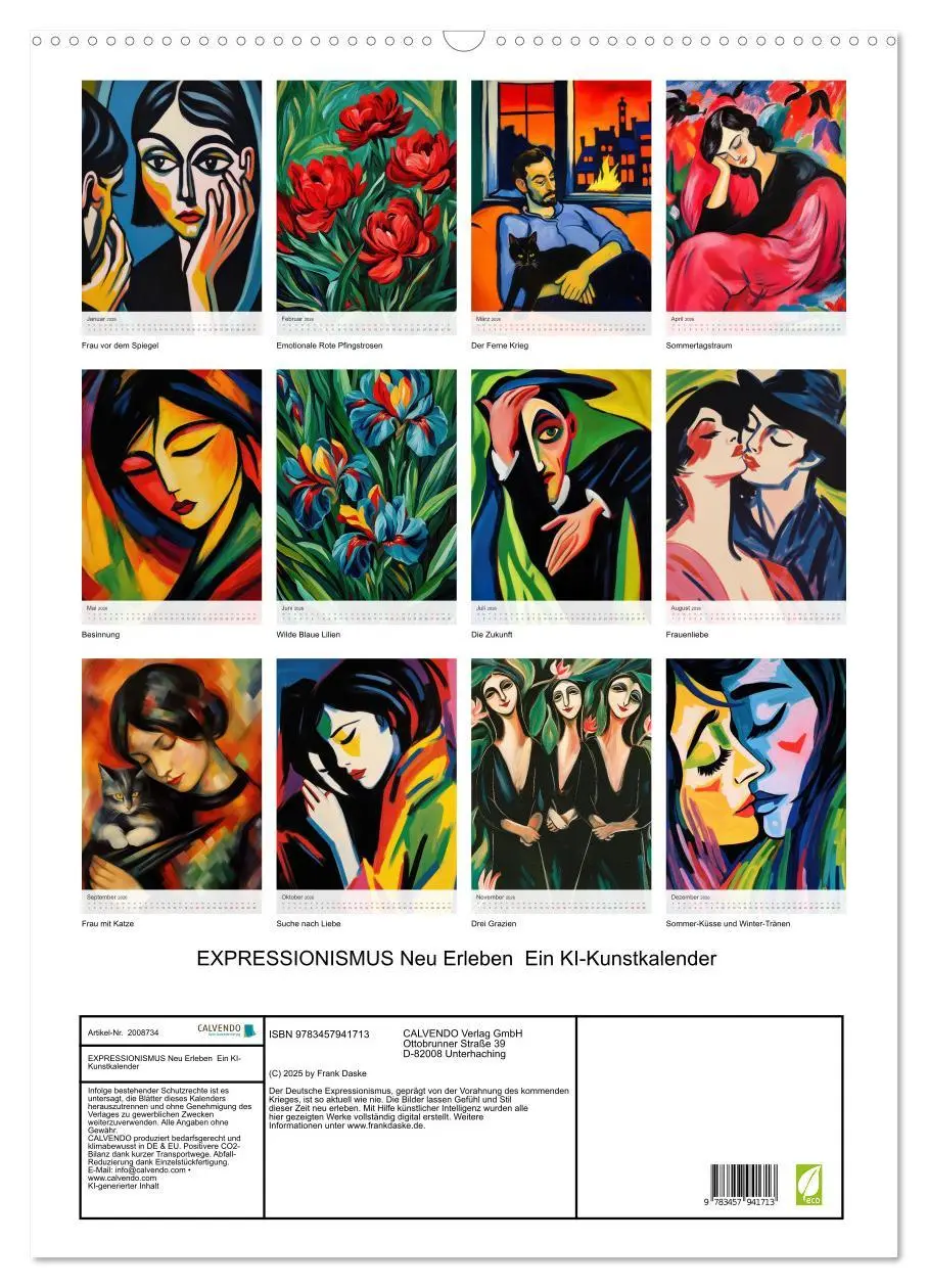 Bild: 9783457941713 | EXPRESSIONISMUS Neu Erleben Ein KI-Kunstkalender (Wandkalender 2026...