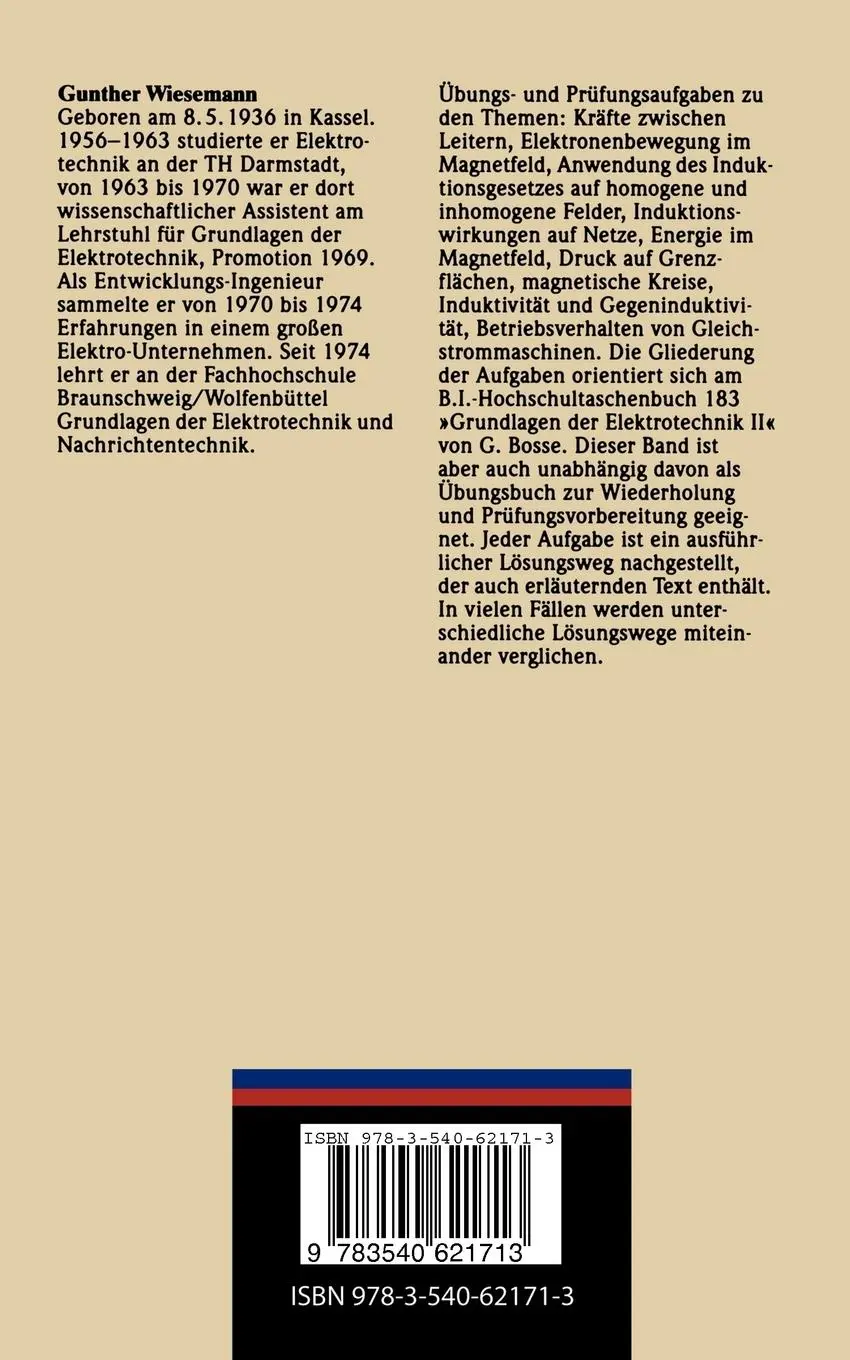 Rückseite: 9783540621713 | Übungen in Grundlagen der Elektrotechnik II | Gunther Wiesemann | Buch