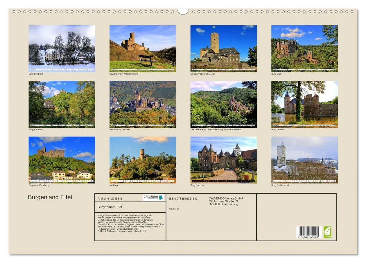 Bild: 9783516021813 | Burgenland Eifel (Wandkalender 2026 DIN A2 quer), CALVENDO...