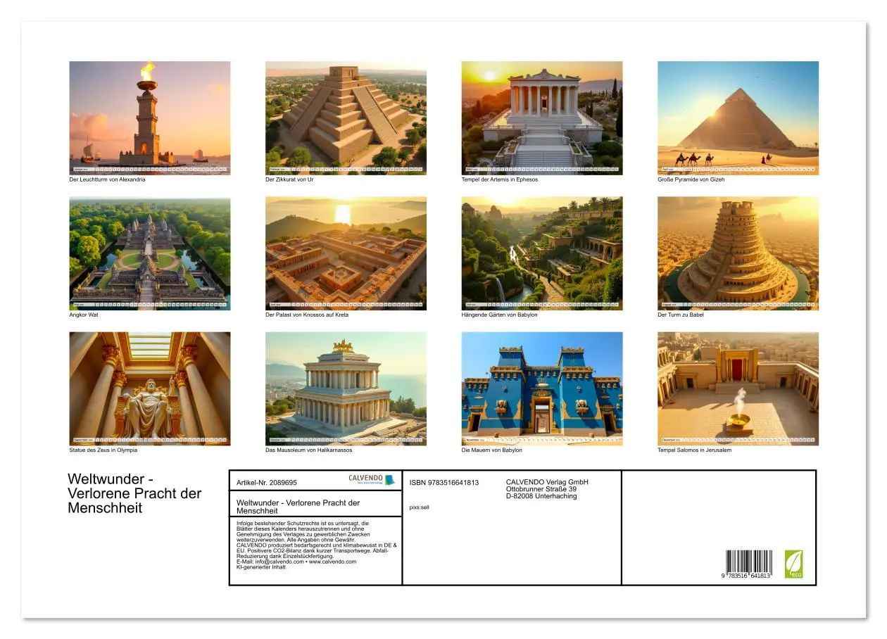 Bild: 9783516641813 | Weltwunder - Verlorene Pracht der Menschheit (Wandkalender 2026 DIN...