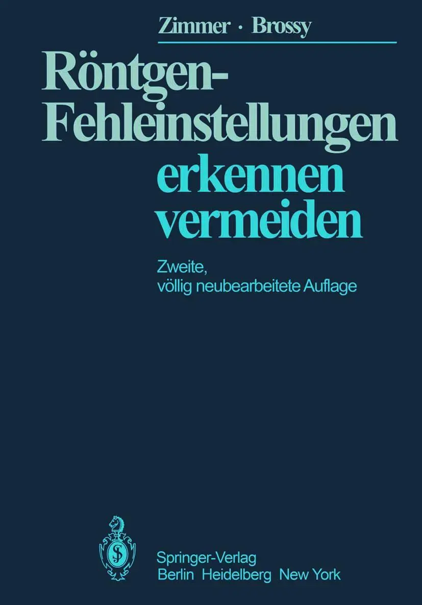 Cover: 9783540091813 | Röntgen-Fehleinstellungen | Erkennen und Vermeiden | Taschenbuch | x