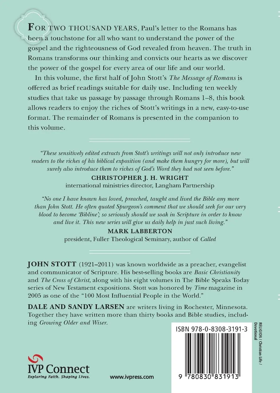 Rückseite: 9780830831913 | Reading Romans with John Stott | 10 Weeks for Individuals or Groups