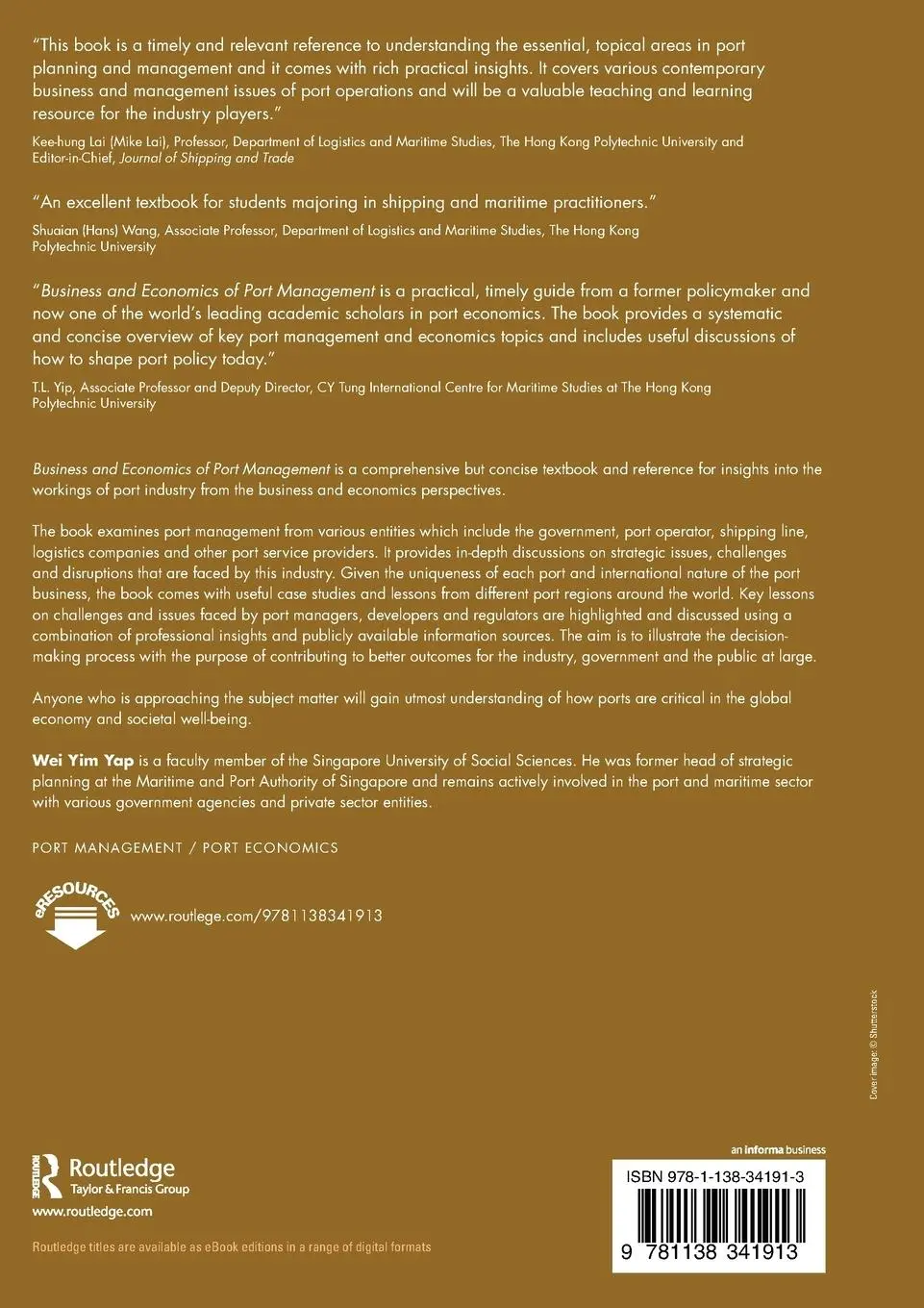 Rückseite: 9781138341913 | Business and Economics of Port Management | An Insider's Perspective