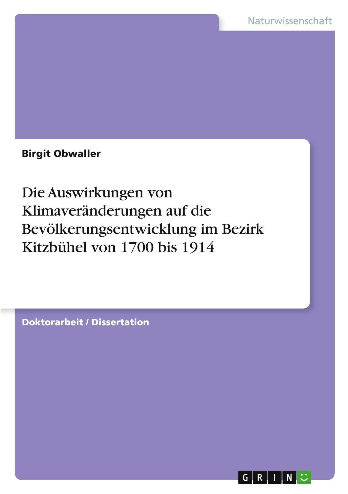 Cover: 9783389161913 | Die Auswirkungen von Klimaveränderungen auf die...