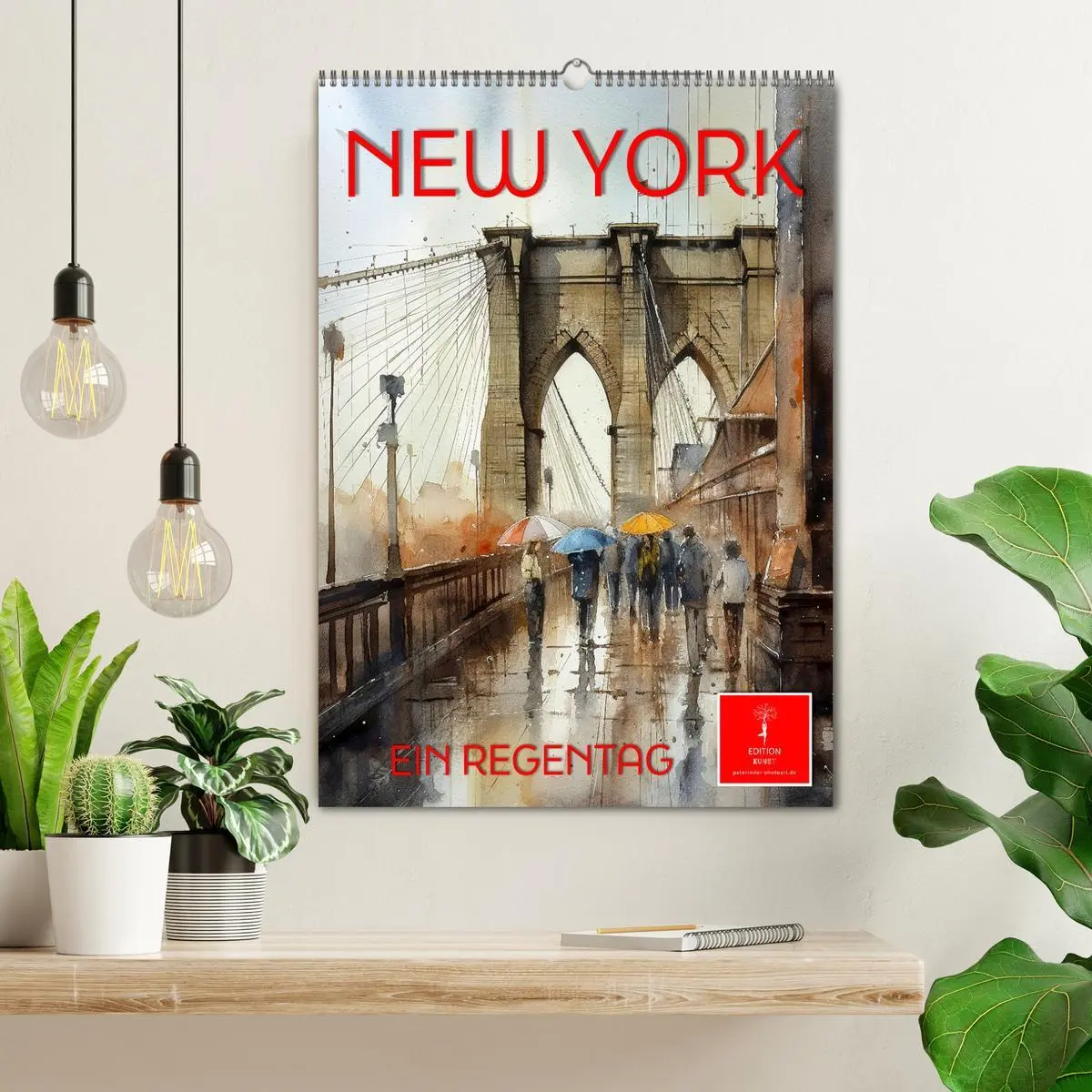 Bild: 9783516321913 | New York - ein Regentag (Wandkalender 2026 DIN A2 hoch), CALVENDO...