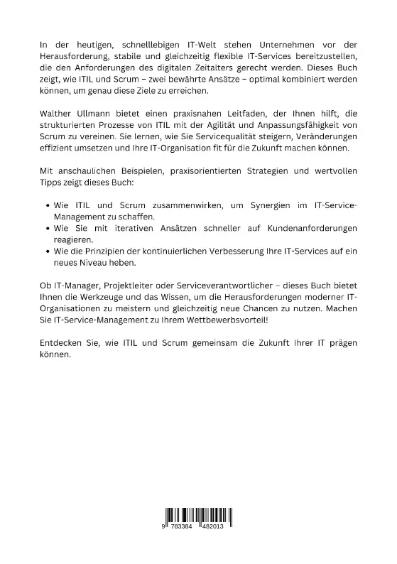 Rückseite: 9783384482013 | Effizientes IT-Service-Management mit ITIL und Scrum | Walther Ullmann