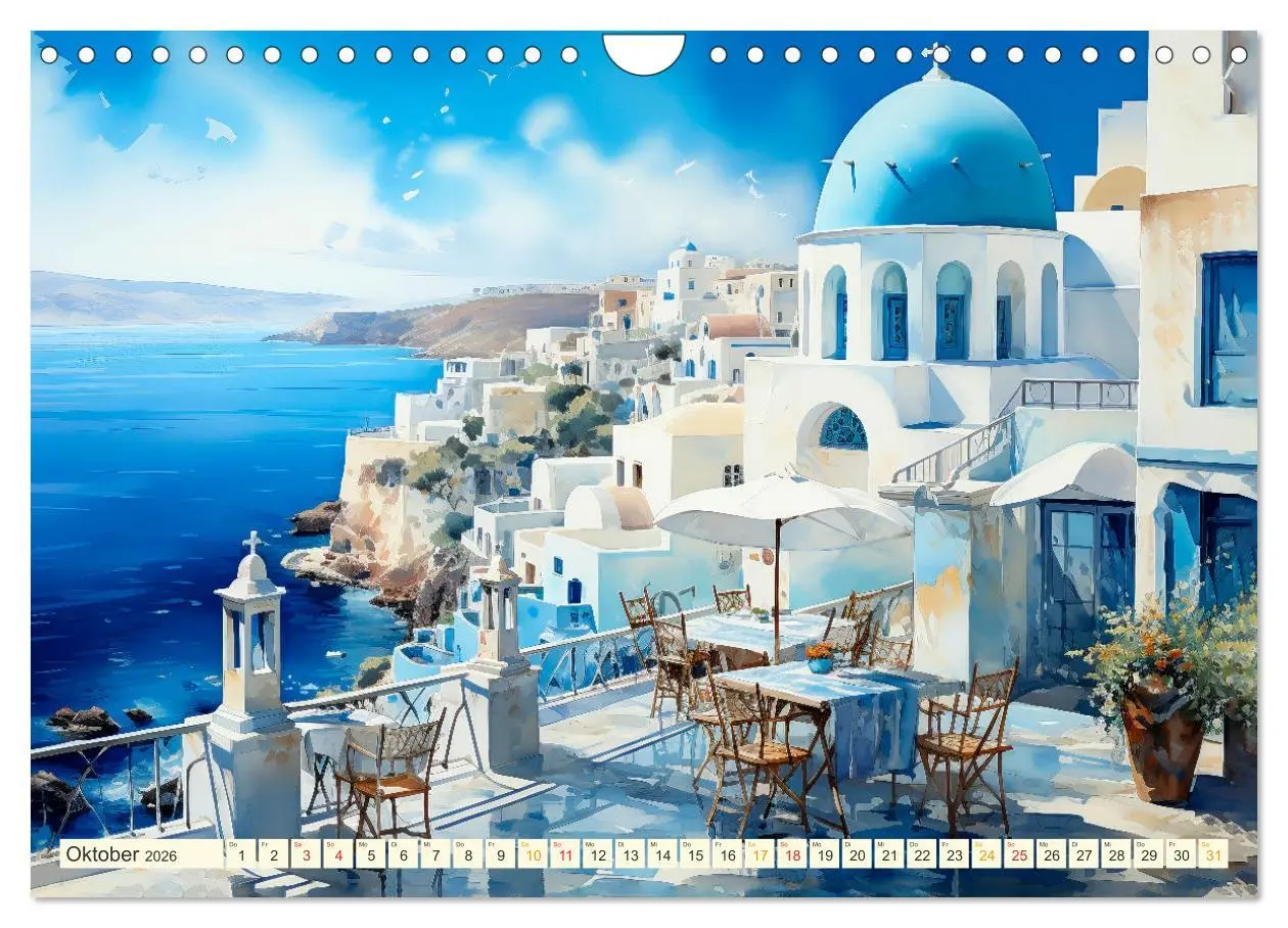 Bild: 9783457362013 | Santorini Inselträume (Wandkalender 2026 DIN A4 quer), CALVENDO...
