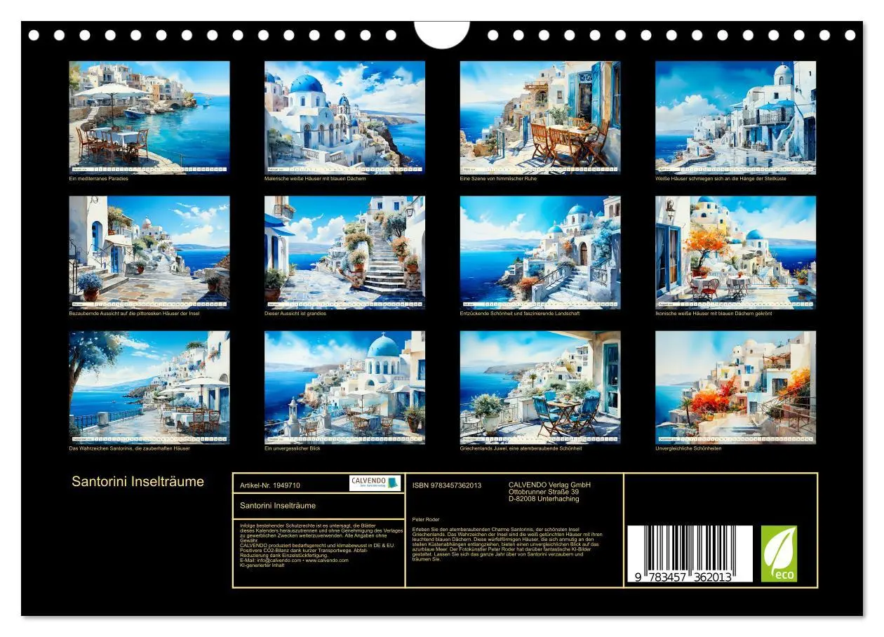 Bild: 9783457362013 | Santorini Inselträume (Wandkalender 2026 DIN A4 quer), CALVENDO...