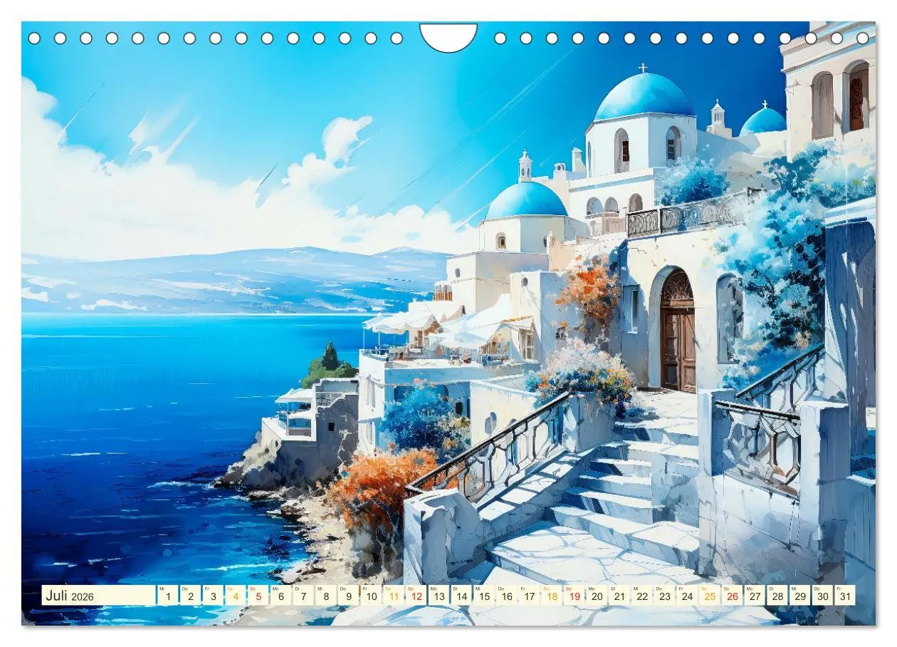 Bild: 9783457362013 | Santorini Inselträume (Wandkalender 2026 DIN A4 quer), CALVENDO...