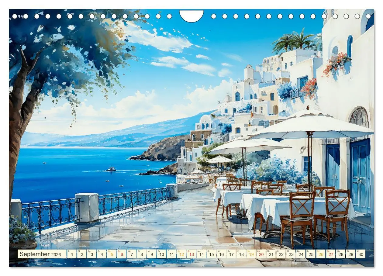 Bild: 9783457362013 | Santorini Inselträume (Wandkalender 2026 DIN A4 quer), CALVENDO...