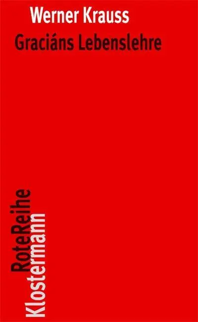 Cover: 9783465042013 | Graciáns Lebenslehre | Werner Krauss | Taschenbuch | 202 S. | Deutsch