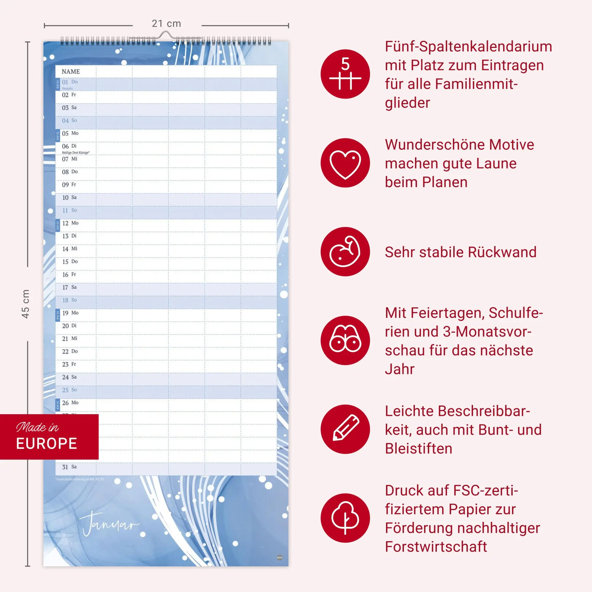 Bild: 9783756412013 | Watercolor Familienplaner 2026 | Kalender | Familienplaner Athesia