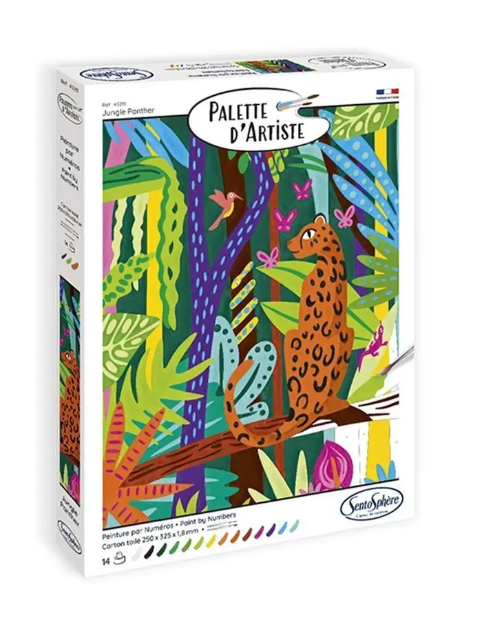 Cover: 3373910452113 | SENTOSPHÈRE - Malen nach Zahlen Panther im Dschungel | In Karton