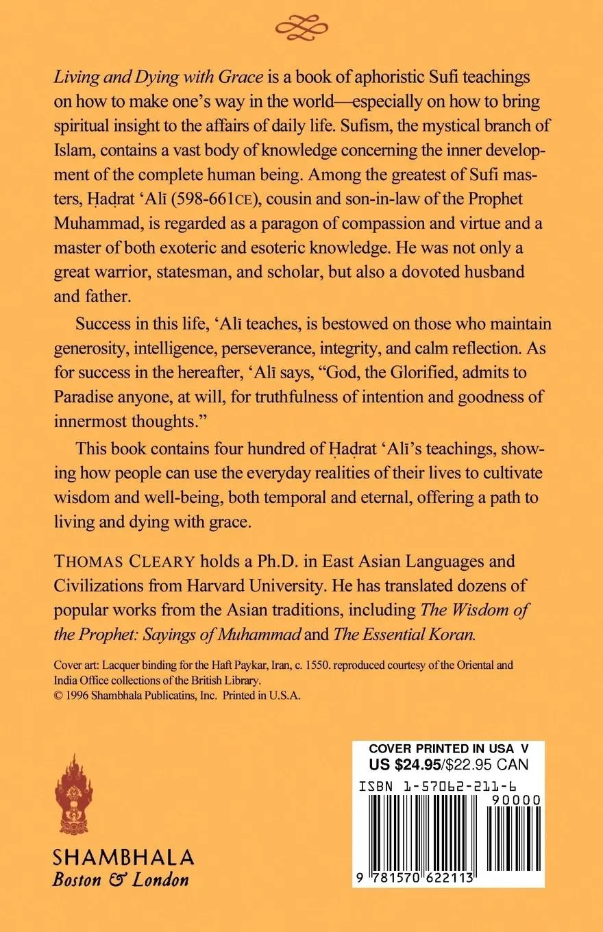 Rückseite: 9781570622113 | Living and Dying with Grace | Counsels of Hadrat 'Ali | Taschenbuch