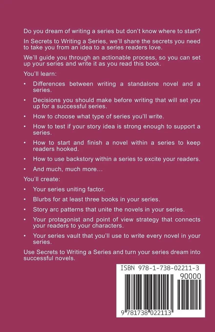 Rückseite: 9781738022113 | Secrets to Writing a Series | K. Stanley (u. a.) | Taschenbuch | 2024