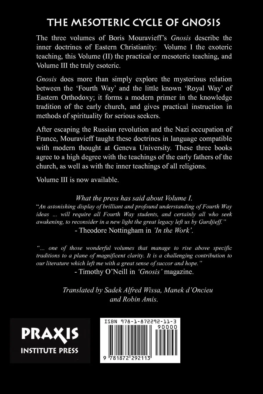 Rückseite: 9781872292113 | Gnosis Volume II | Boris Mouravieff | Taschenbuch | Englisch | 1992